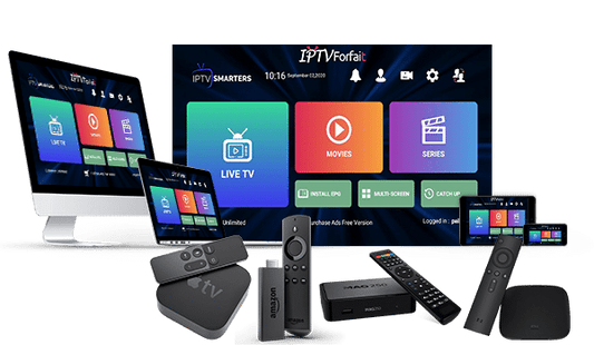 IPTV SANS BOÎTIER 1xTÉLÉVISEURS - 3x Téléphones - 3x Tablettes - 3x Ordinateurs